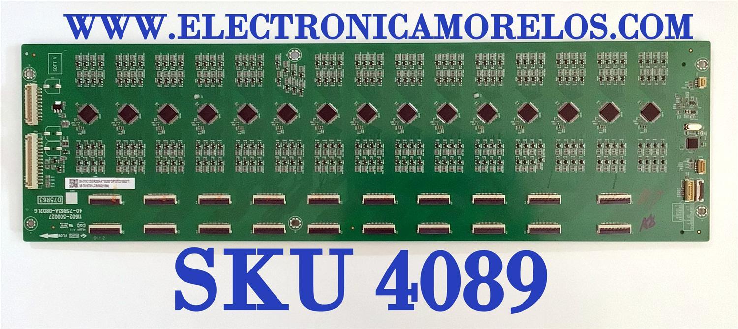 LED DRIVER PARA TV TCL / NUMERO DE PARTE 08-D75C120-DR200AA / 40-75R63A-DRD2LG / V8-T615T01-LC9V002 / 11602-500027 / D75R63 / PANEL LV750NDHL CD9W04 V1 / MODELO 75R646 